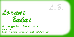 lorant bakai business card
