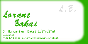 lorant bakai business card